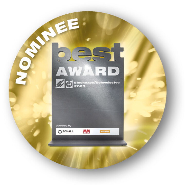 Schweisstec Internationale Fachmesse für Fügetechnologie Best Award Badge 1080x1080 Nominee uai best Award Nominee Plakette